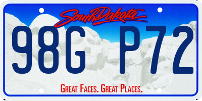 SD license plate 98GP72