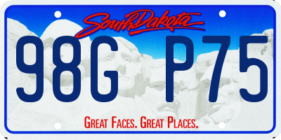 SD license plate 98GP75