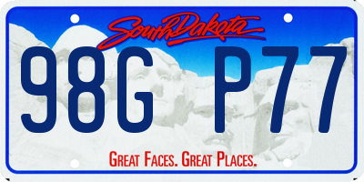 SD license plate 98GP77