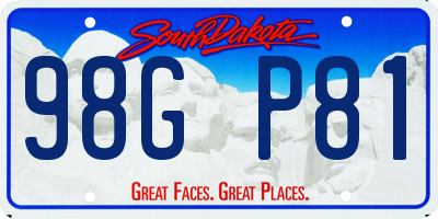 SD license plate 98GP81