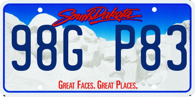 SD license plate 98GP83