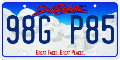 SD license plate 98GP85