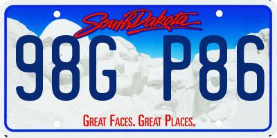 SD license plate 98GP86