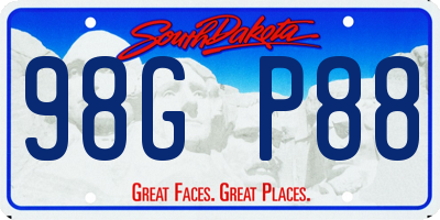 SD license plate 98GP88