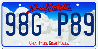 SD license plate 98GP89