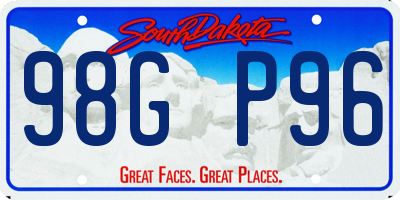 SD license plate 98GP96