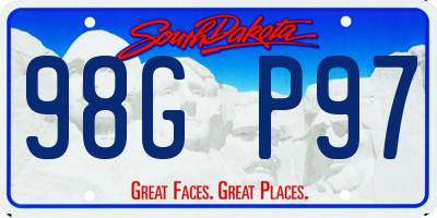 SD license plate 98GP97