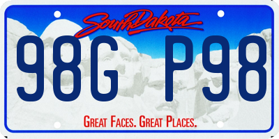 SD license plate 98GP98