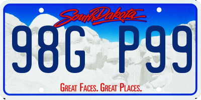 SD license plate 98GP99