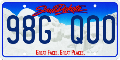 SD license plate 98GQ00