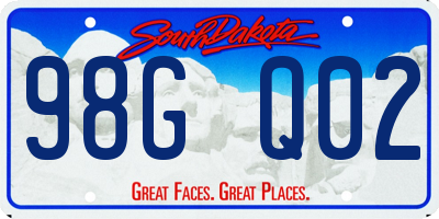 SD license plate 98GQ02
