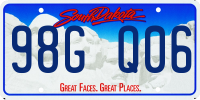 SD license plate 98GQ06