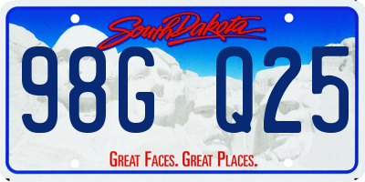 SD license plate 98GQ25
