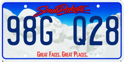 SD license plate 98GQ28
