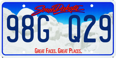 SD license plate 98GQ29