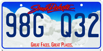 SD license plate 98GQ32