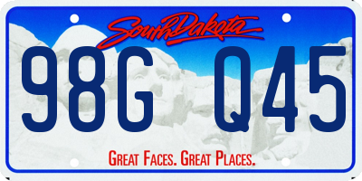 SD license plate 98GQ45