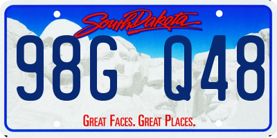 SD license plate 98GQ48