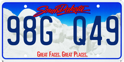 SD license plate 98GQ49
