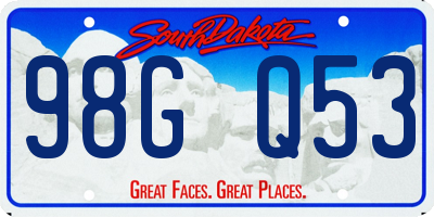 SD license plate 98GQ53