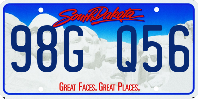 SD license plate 98GQ56
