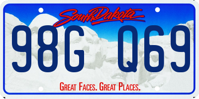 SD license plate 98GQ69