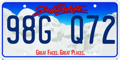 SD license plate 98GQ72