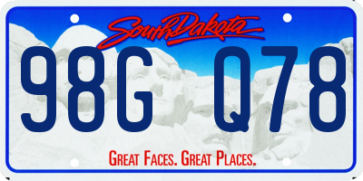 SD license plate 98GQ78