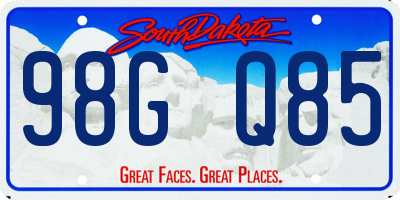 SD license plate 98GQ85