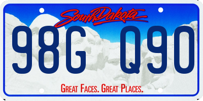 SD license plate 98GQ90