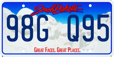 SD license plate 98GQ95