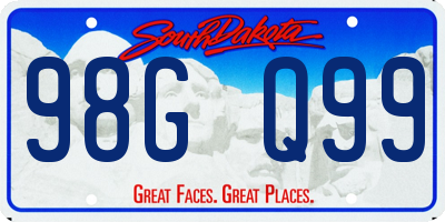 SD license plate 98GQ99