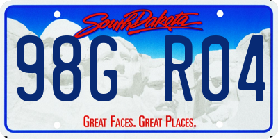 SD license plate 98GR04