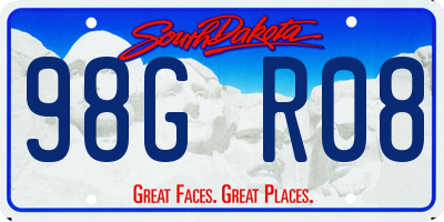 SD license plate 98GR08