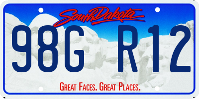 SD license plate 98GR12