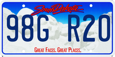 SD license plate 98GR20