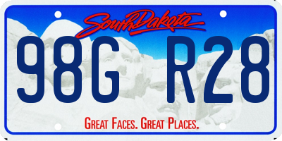 SD license plate 98GR28