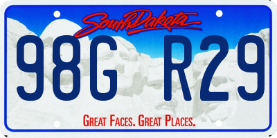 SD license plate 98GR29