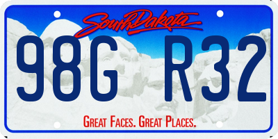 SD license plate 98GR32