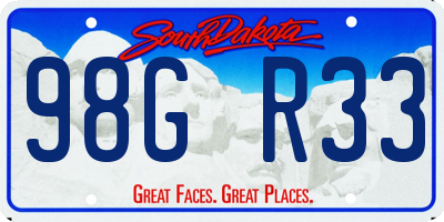 SD license plate 98GR33