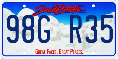 SD license plate 98GR35