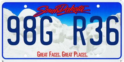 SD license plate 98GR36