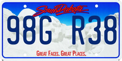 SD license plate 98GR38