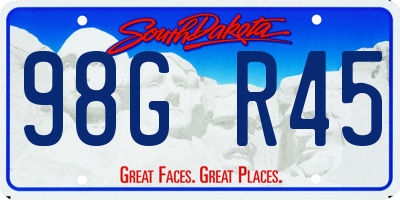 SD license plate 98GR45