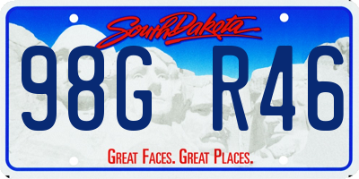 SD license plate 98GR46