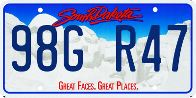 SD license plate 98GR47