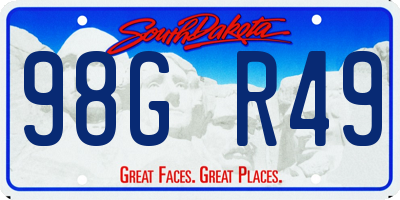 SD license plate 98GR49