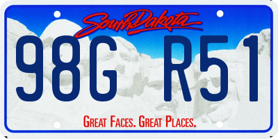 SD license plate 98GR51