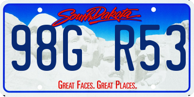 SD license plate 98GR53