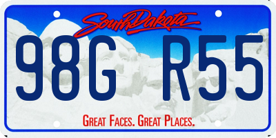 SD license plate 98GR55